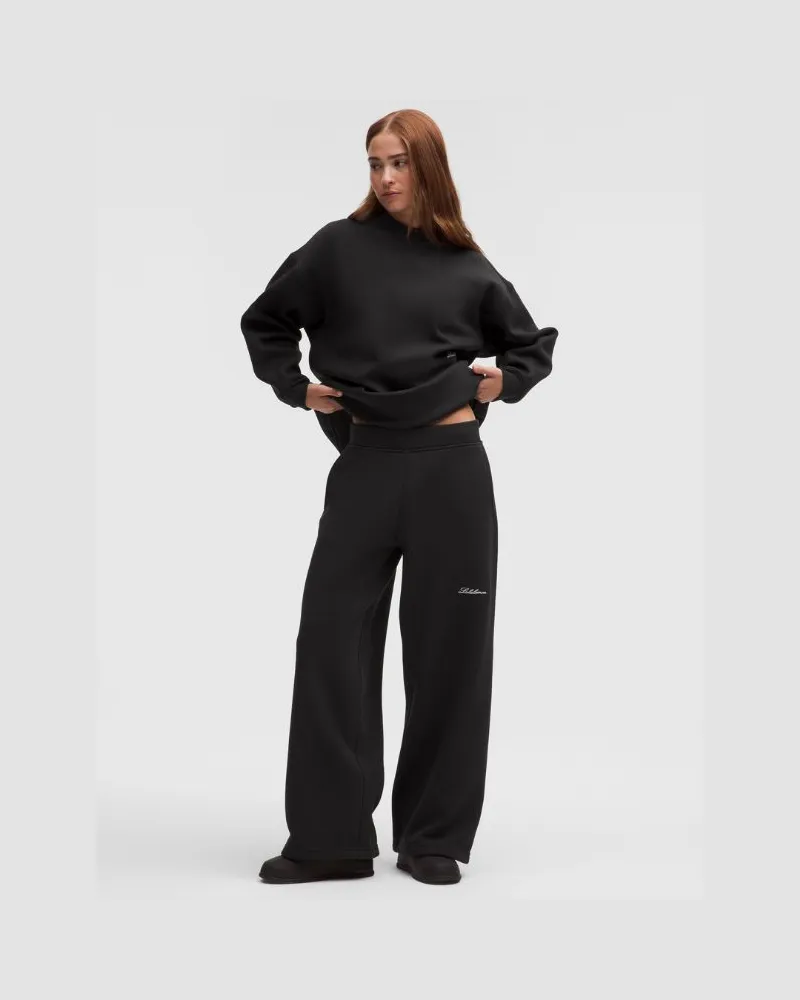LULULEMON Big Cozy-Hose mit weitem Bein im Ultra-Oversized Fit, Standard Logo für Frauen – Größe in Schwarz Schwarz