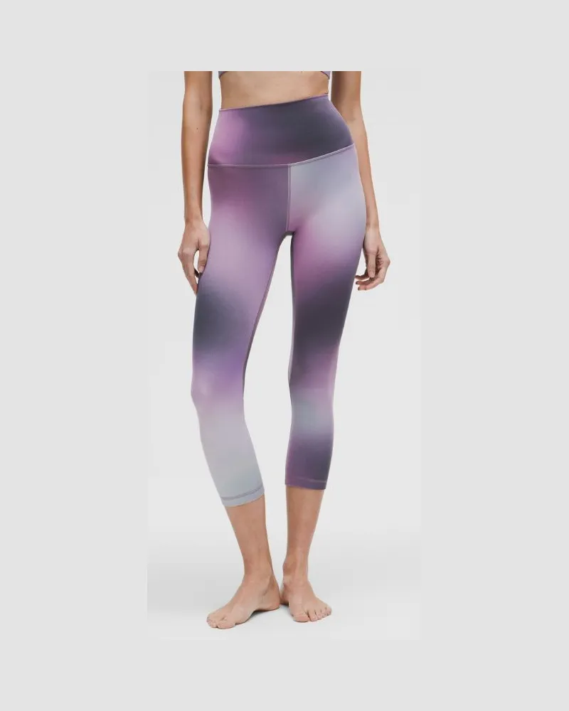 LULULEMON Align Crop Leggings mit hohem Bund für Frauen – 58 cm – Größe in Aurora Haze Purple Multi Aurora