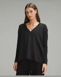 LULULEMON Back in Action Langarmshirt mit V-Ausschnitt Black