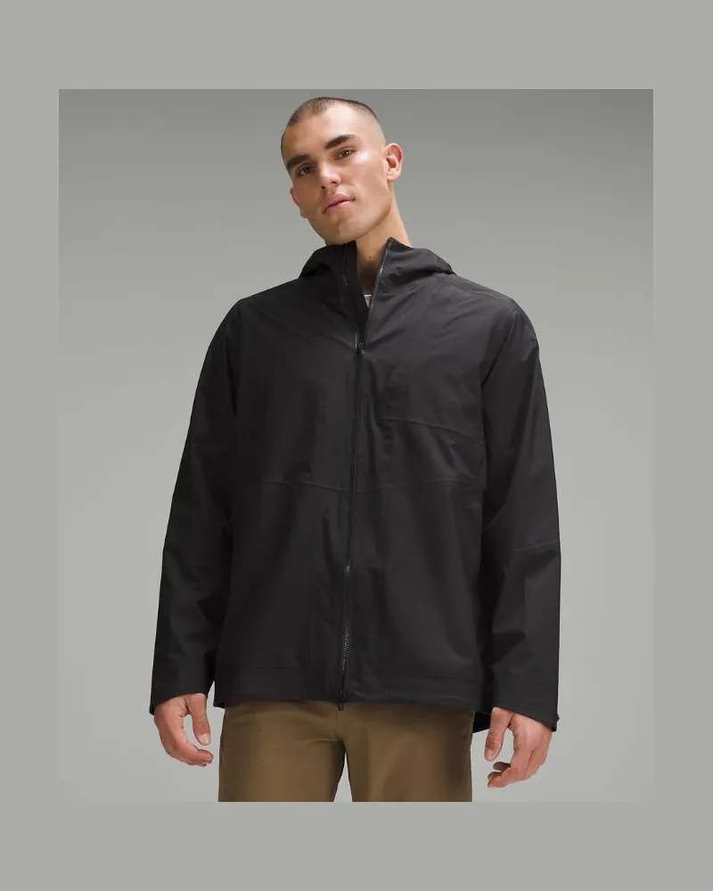 LULULEMON Wasserdichte Regenjacke mit durchgehendem Reißverschluss für Männer – Größe in Black Black