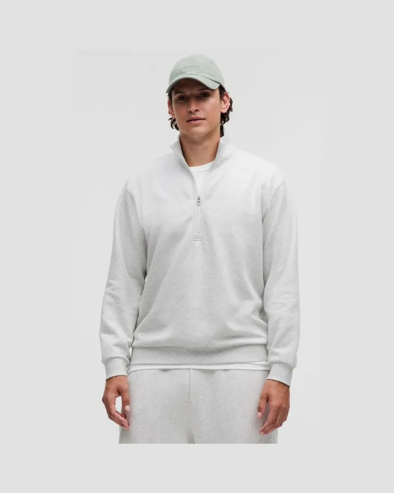 LULULEMON Steady State Sweater mit halblangem Reißverschluss für Männer – Größe in Heathered Core Ultra Light Grey Heathered