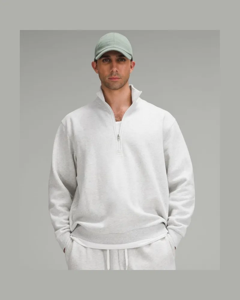 LULULEMON Steady State Sweater mit halblangem Reißverschluss für Männer – Größe in Heathered Core Ultra Light Grey Heathered