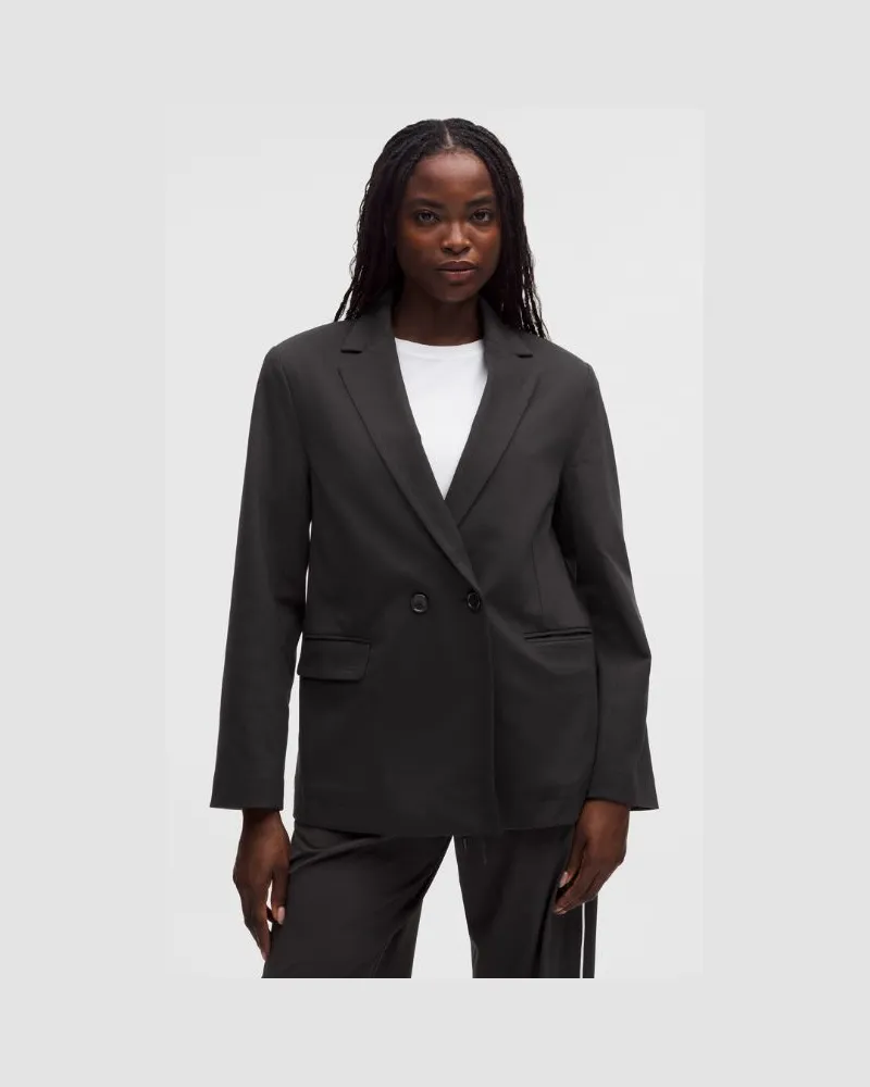 LULULEMON Oversized-Blazer aus gebürstetem für Frauen – Größe in Black Black