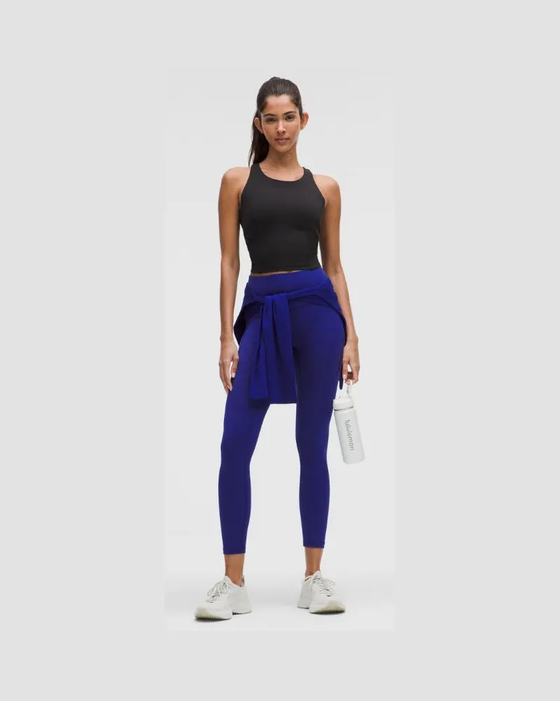 LULULEMON Wunder Train Leggings mit hohem Bund und Taschen für Frauen – 63,5 cm – Größe in Deep Sea Blue Deep