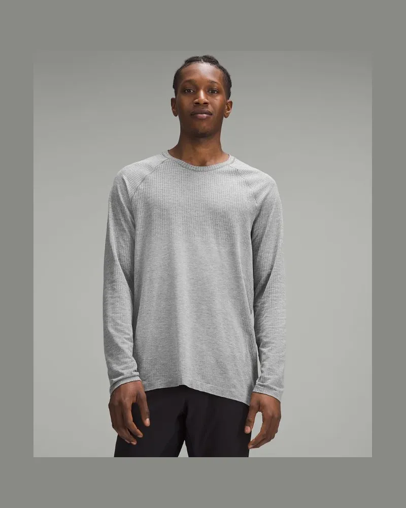 LULULEMON Metal Vent Tech Langarmshirt für Männer – Größe in Slate/White Slate
