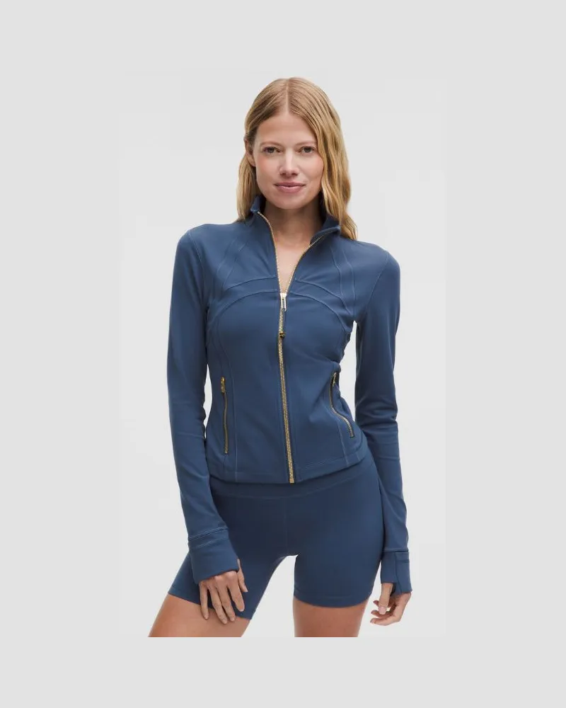 LULULEMON Define Crop-Jacke Nulu für Frauen – Größe in Blue Twill/Gold Blue