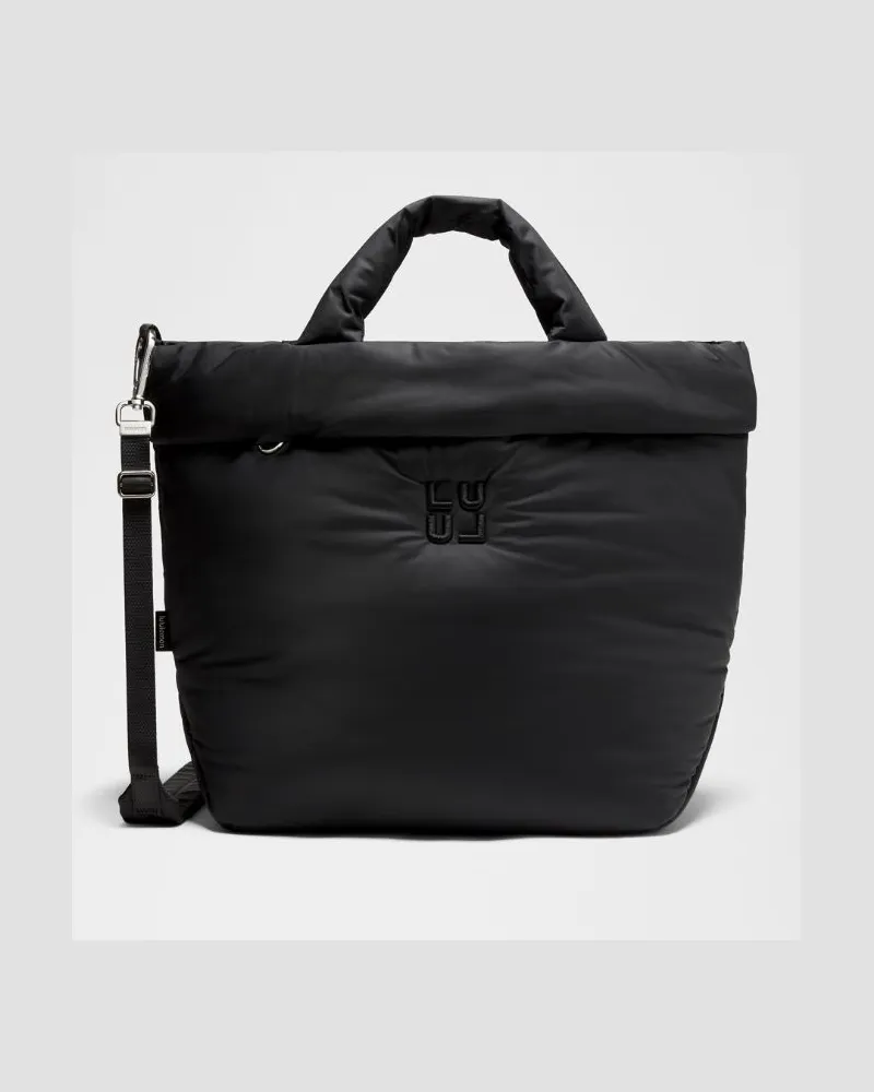 LULULEMON On My Level Tote Bag 15L Puffy in Black/Silver Black
