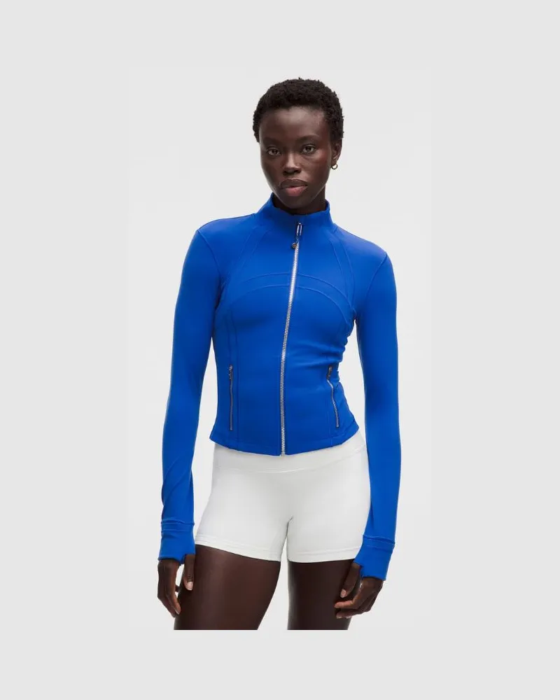 LULULEMON Define-Crop-Jacke Nulu für Frauen – Größe in Clubhouse Blue/Mirror Silver Clubhouse