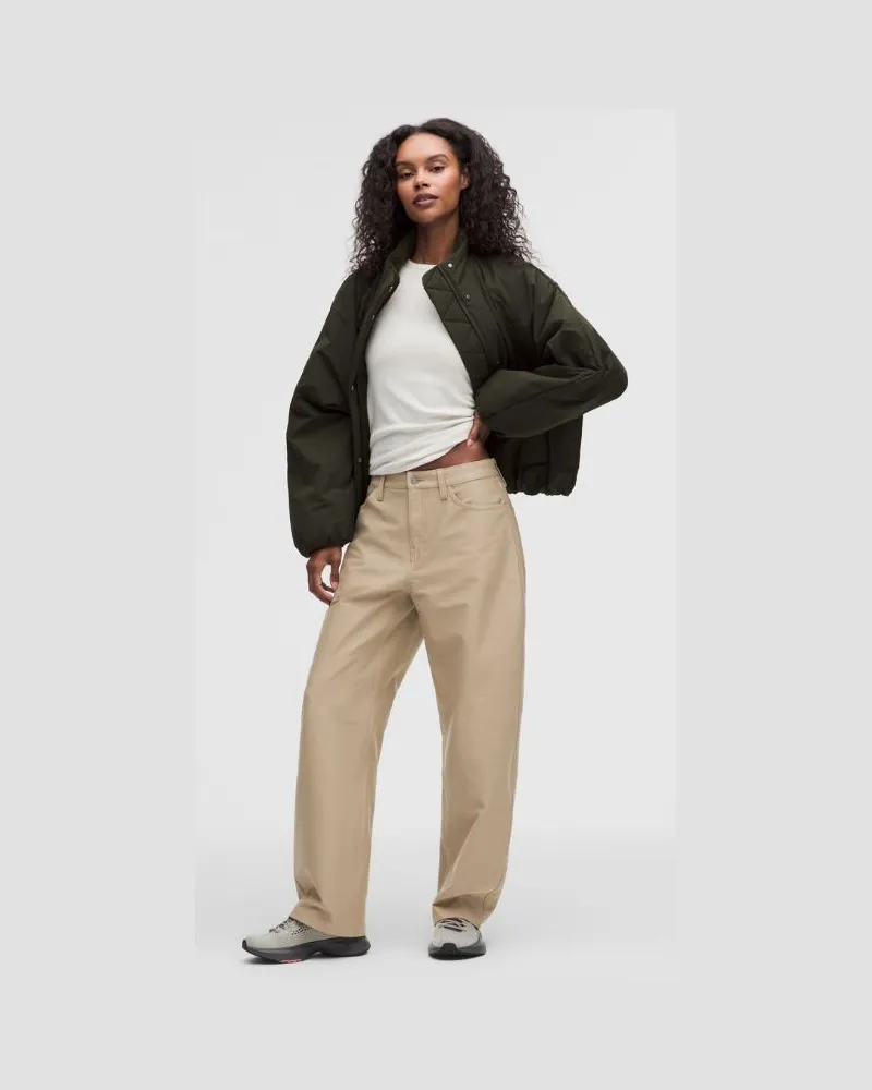 LULULEMON EasyFive-Barrel-Hose mit niedrigem Bund Standard für Frauen – Khaki – Größe Rumble