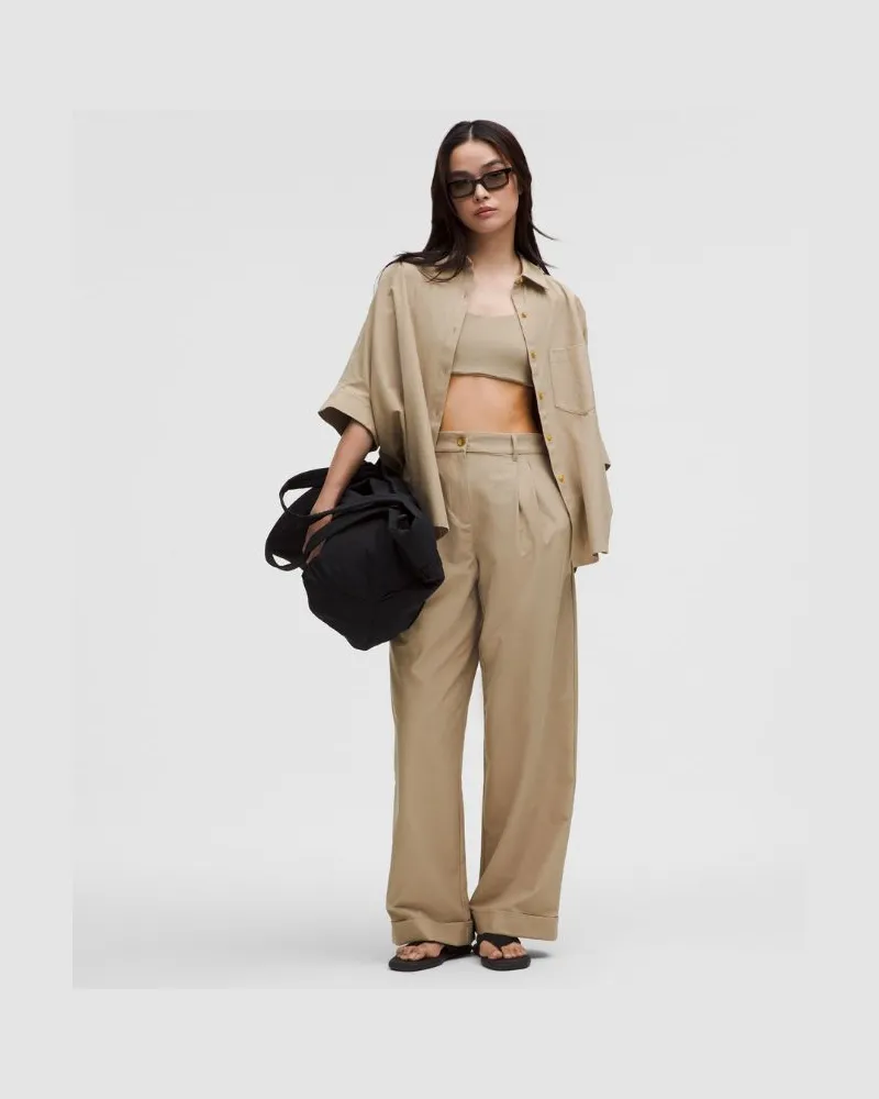 LULULEMON Hemd aus LuluLinen im Relaxed Fit für Frauen – Größe in Sheer Oak Sheer