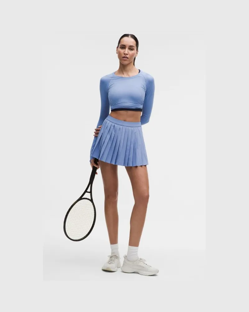 LULULEMON Tennisrock mit Falten und hohem Bund für Frauen – Größe in Prep Blue Prep
