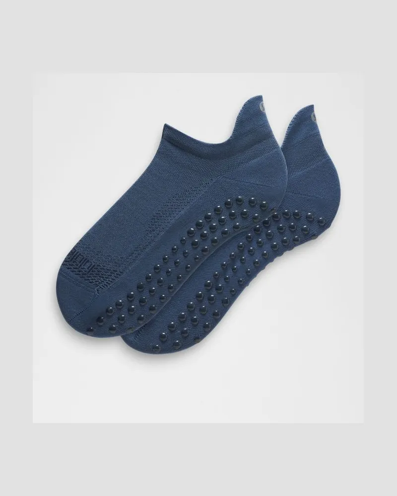 LULULEMON Find Your Balance Unisex Socken mit Knöchelschutz und Noppen – Größe in Blue Twill Blue