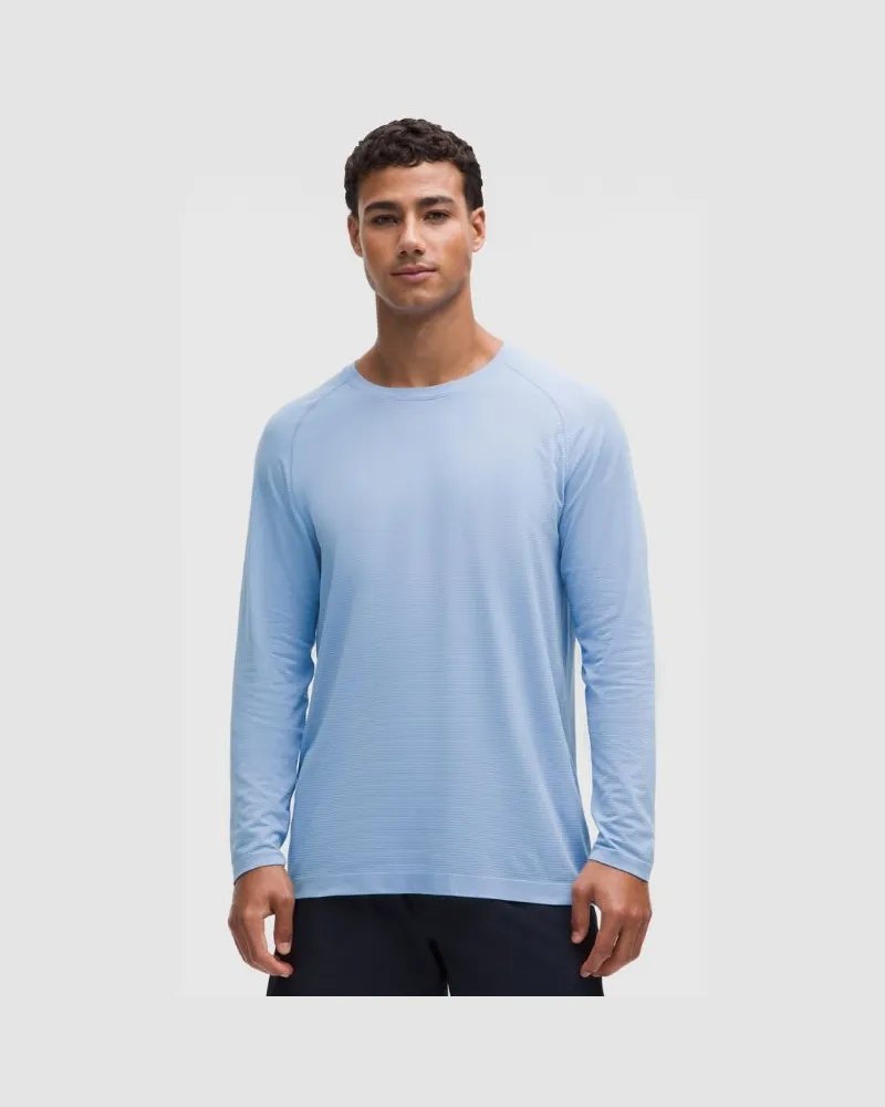 LULULEMON Metal Vent Tech Langarmshirt e Passform für Männer – Größe in Sinatra Blue Sinatra