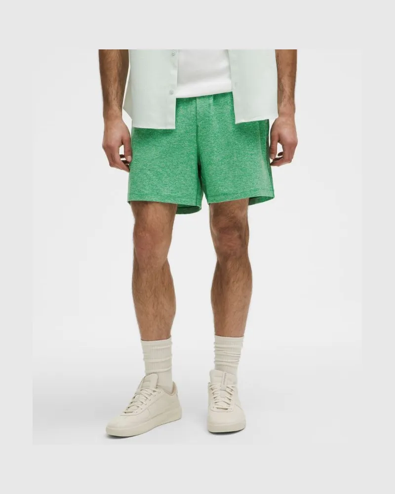 LULULEMON Soft Jersey Shorts für Männer – 13 cm – Größe in Heathered Raceway Green/Heathered Light Ivory Heathered