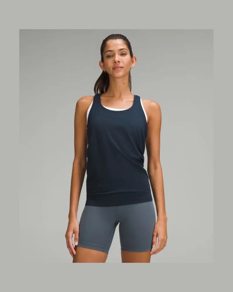 LULULEMON Swiftly Tech Tanktop mit Racerback 2.0 Hüftlänge für Frauen – Größe in True Navy True