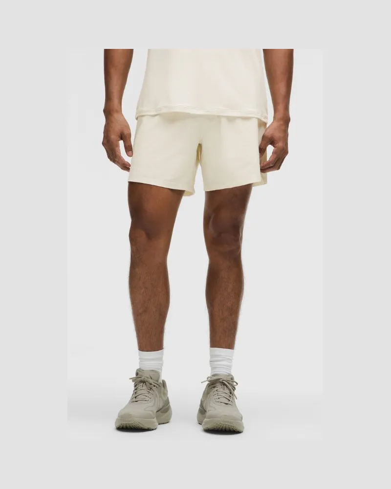 LULULEMON Mile Maker Run Crew Shorts mit Liner aus -Stoff für Männer – 15 cm – Größe in Light Ivory Light