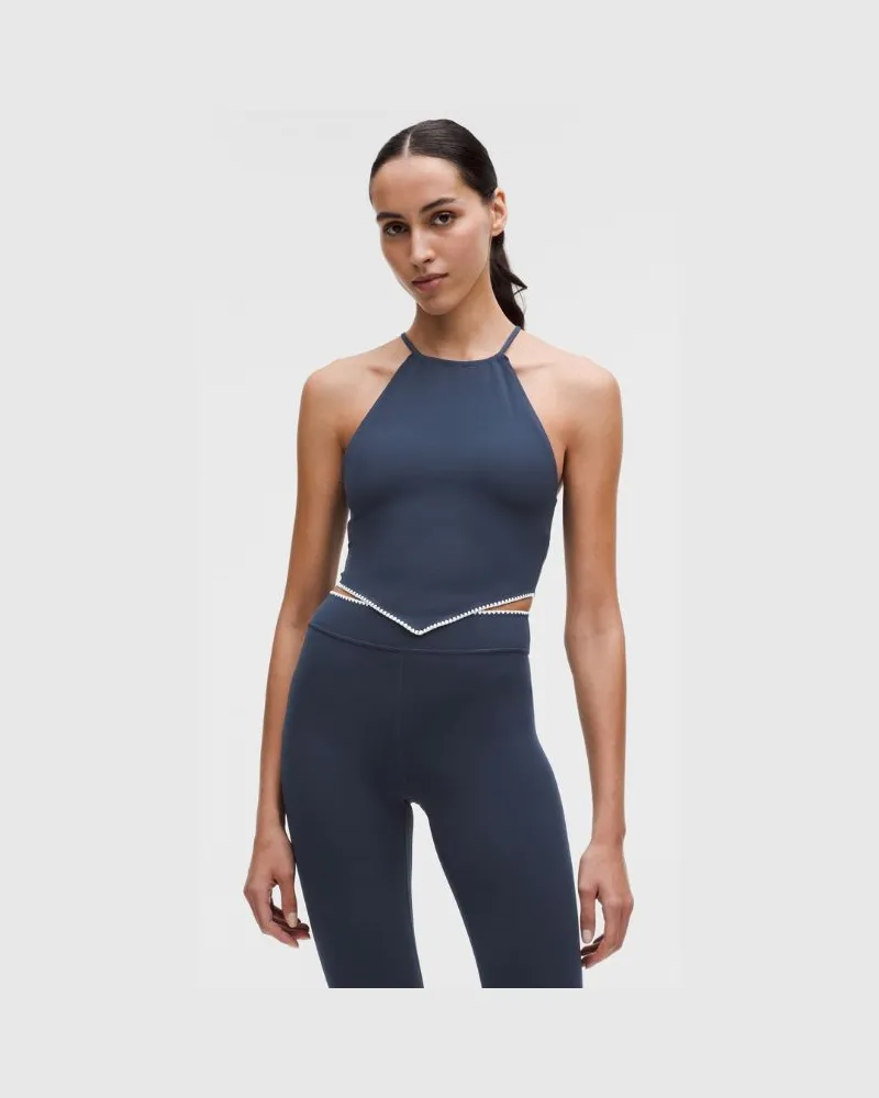 LULULEMON Stitch Trim Halter Tank Top für Frauen – Größe in Club Blue Club