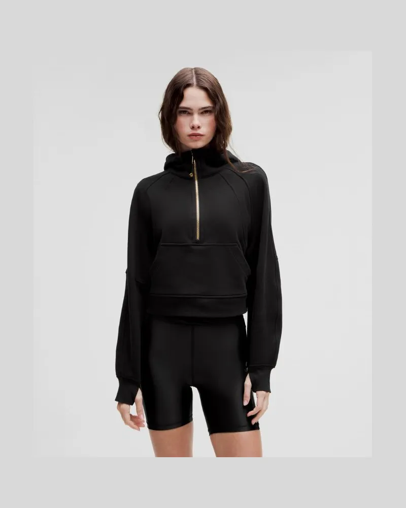 LULULEMON Scuba Oversized-Hoodie mit halblangem Reißverschluss für Frauen – Größe in Black/Gold Black