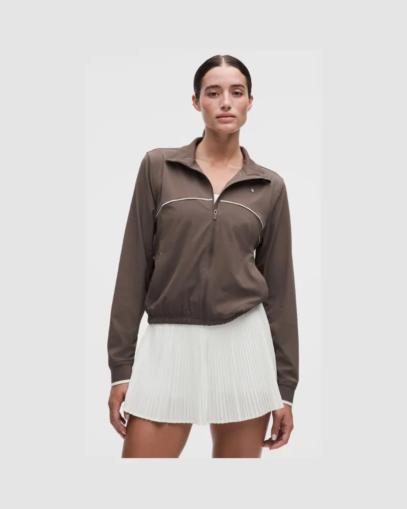 LULULEMON Court Rival Tennis-Trainingsjacke für Frauen – Größe in Pinecone/Light Ivory Pinecone