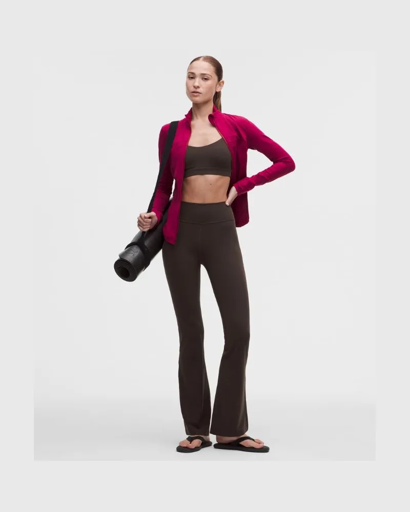 LULULEMON Groove Hose mit ausgestelltem Bein und hohem Bund aus Nulu Normale Länge für Frauen – Größe in Mahogany Muse Mahogany
