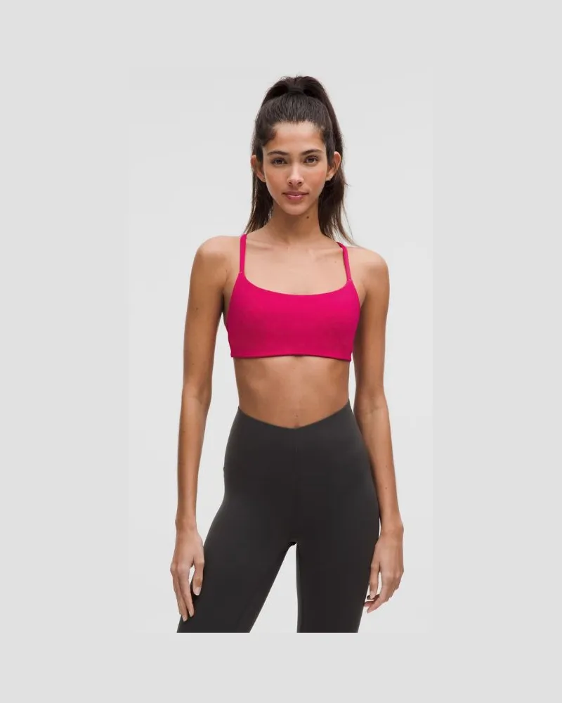 LULULEMON Wunder Train BH mit Racerback-Trägern Leichter Halt A/B-Cups für Frauen – Größe in Pink Dragonfruit Pink
