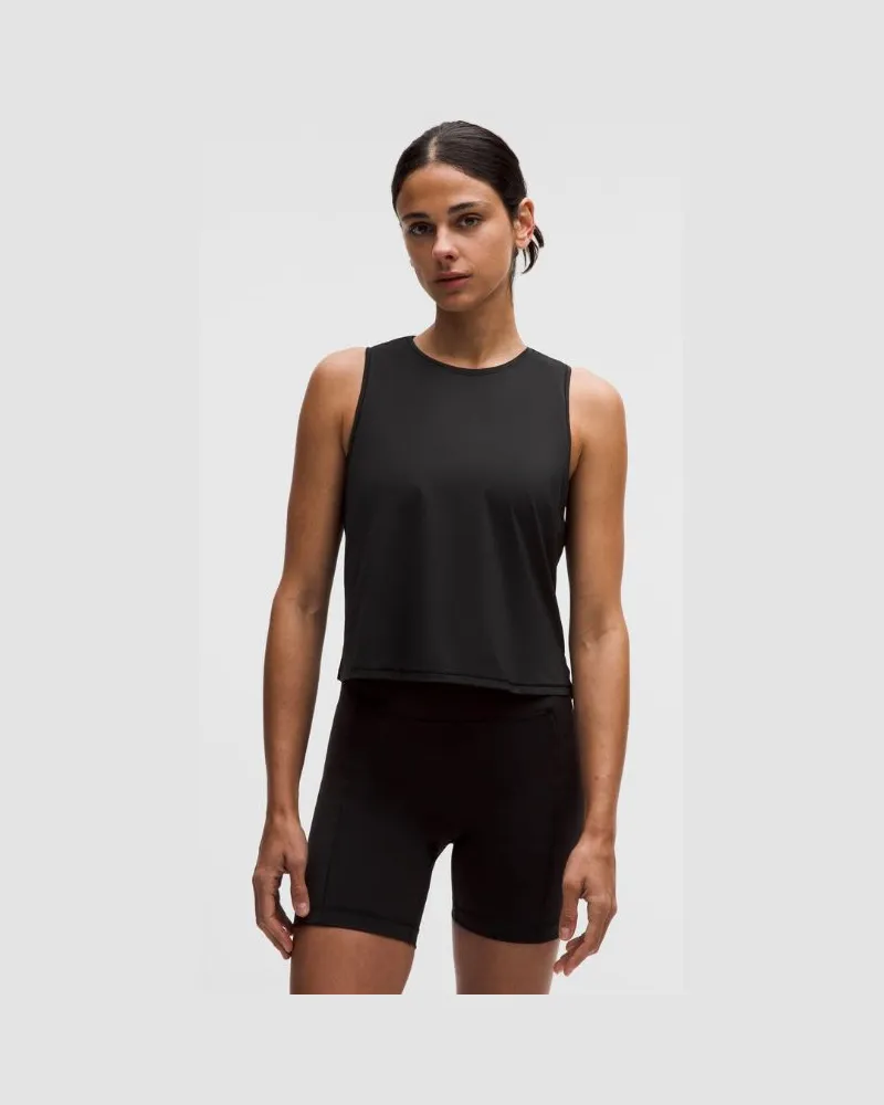 LULULEMON Leichtes Lauf-Tanktop in Taillenlänge für Frauen – Größe in Black Black