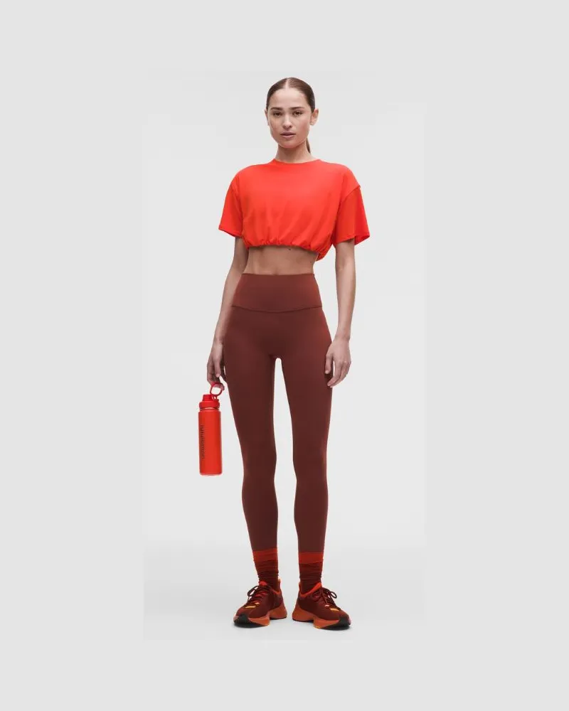 LULULEMON Wunder Train No Line Leggings mit hohem Bund für Frauen – 71 cm – Größe in Cranberry Charm Cranberry