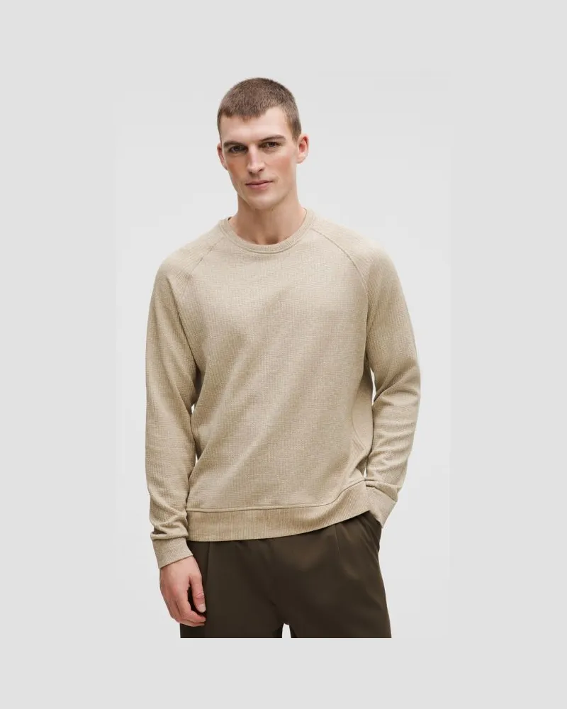 LULULEMON Engineered Warmth Langarmshirt mit Rundhalsausschnitt für Männer – Größe in Sheer Oak/White Sheer