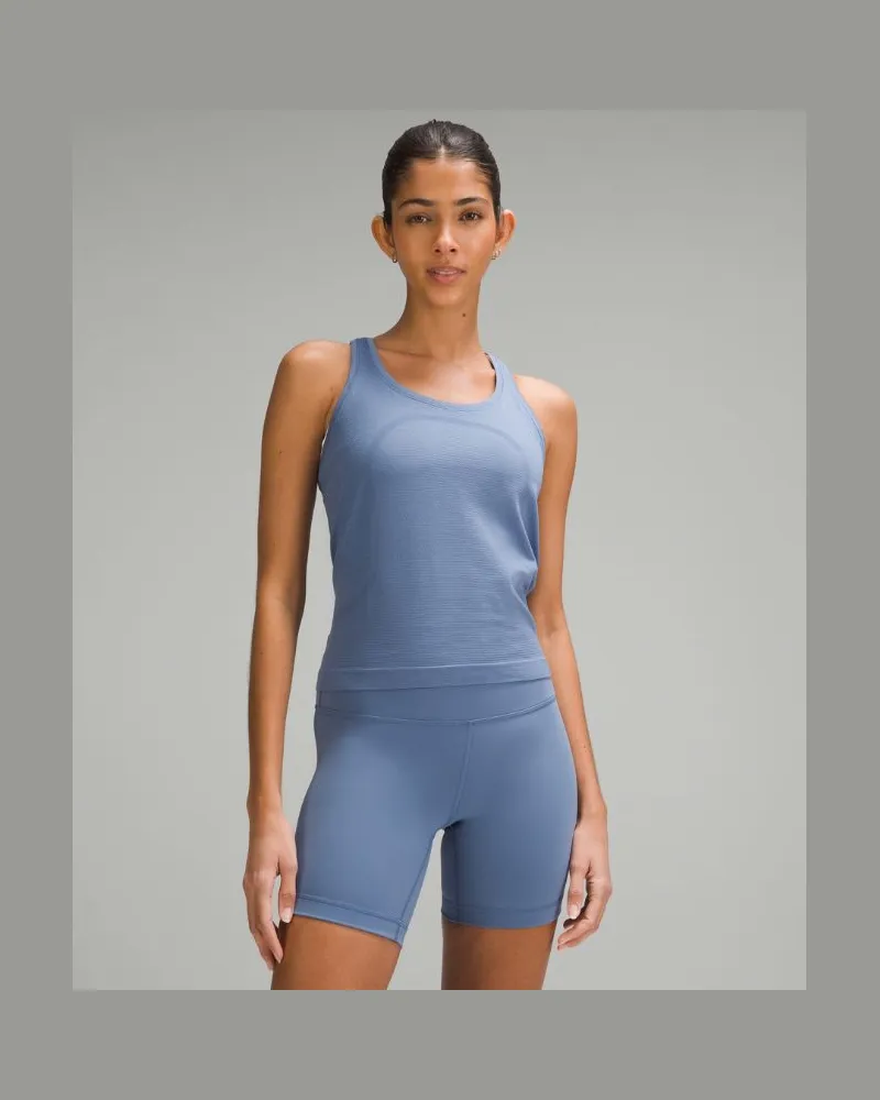 LULULEMON Swiftly Tech Tanktop mit Racerback 2.0 Taillenlänge für Frauen – Größe in Oasis Blue Oasis