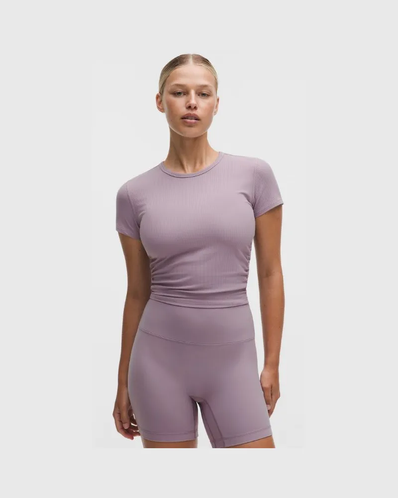 LULULEMON All It Takes Geripptes T-Shirt aus Nulu für Frauen – Größe in Lotus Lavender Lotus