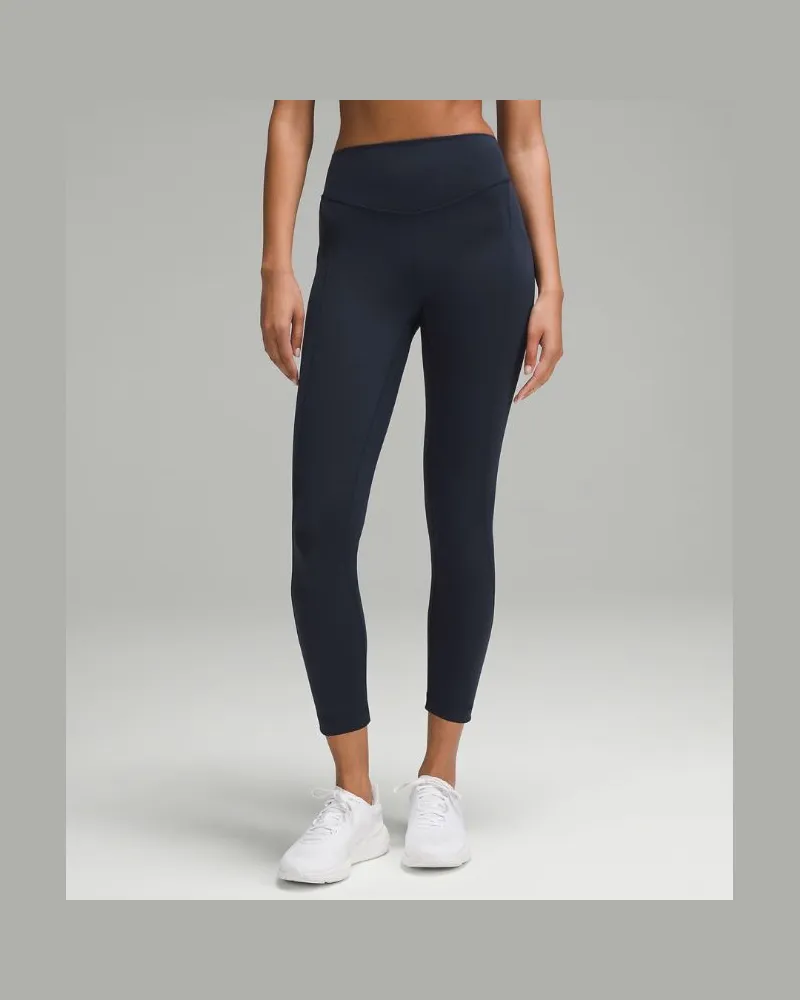 LULULEMON Wunder Under SmoothCover Leggings mit Taschen für Frauen – 64 cm – Größe in True Navy True