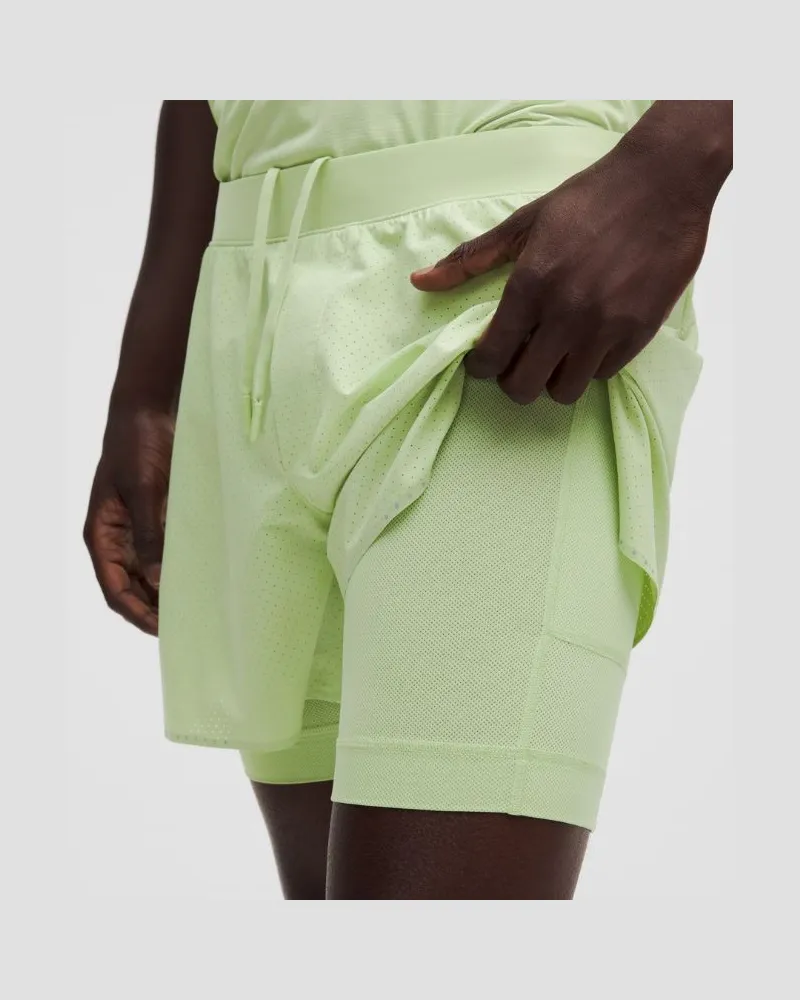 LULULEMON Fast and Free Lined Running Short 5" für Männer – Größe in Lemongrass Lemongrass