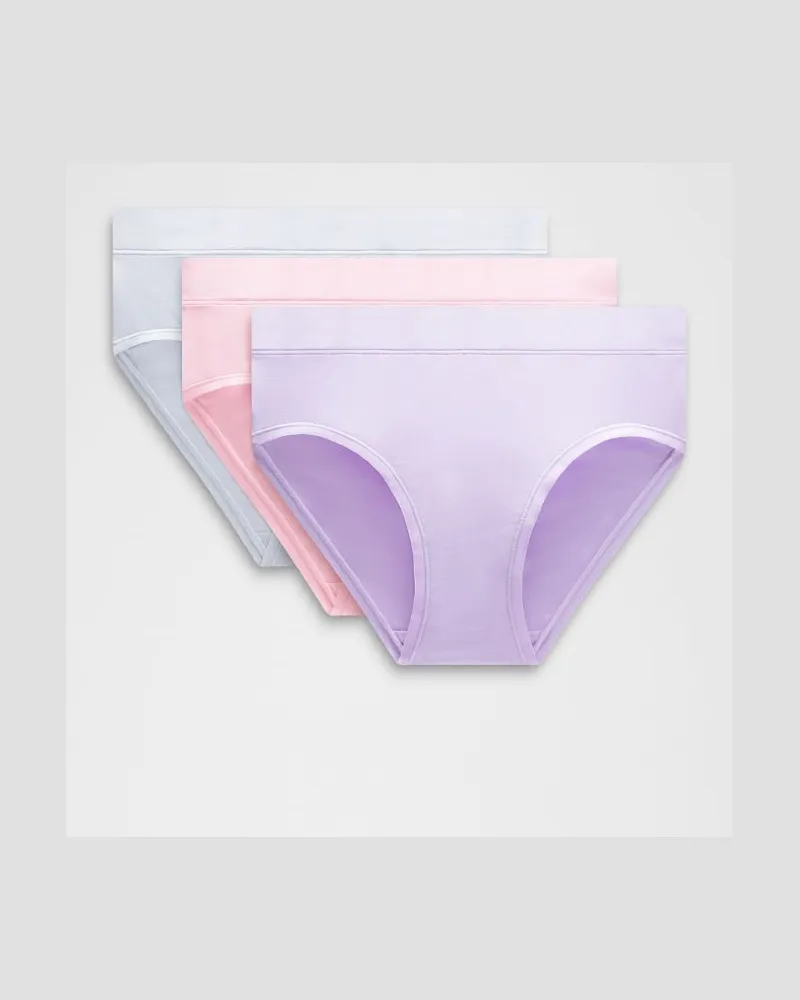 LULULEMON UnderEase Bikini-Unterwäsche mit hohem Bund 3er-Pack für Frauen – Orange – Größe Pink