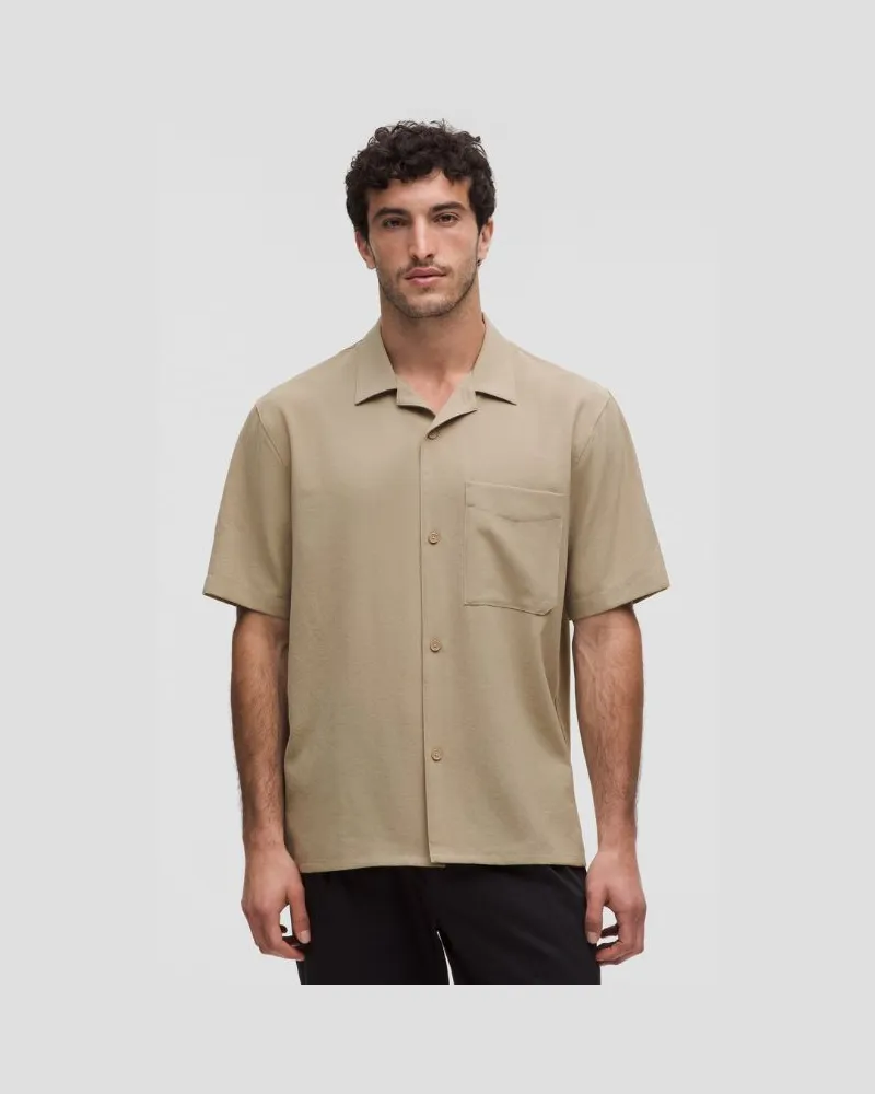 LULULEMON Leichtes Hemd mit kubanischem Kragen für Männer – Größe in Sheer Oak Sheer