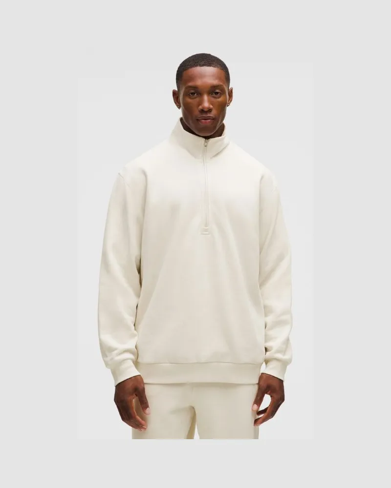 LULULEMON Steady State Sweater mit halblangem Reißverschluss für Männer – Größe in Light Ivory Light