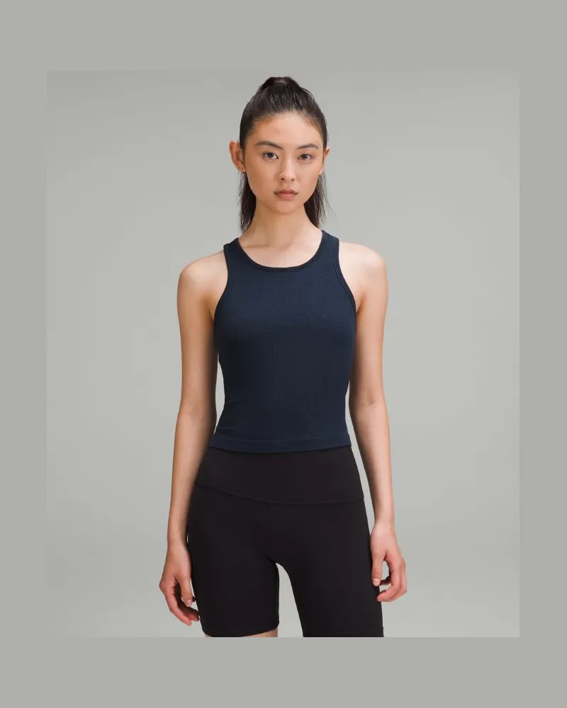 LULULEMON Ebb to Street Crop-Tanktop mit Racerback Leichter Halt für B/C-Cups für Frauen – Größe in True Navy True