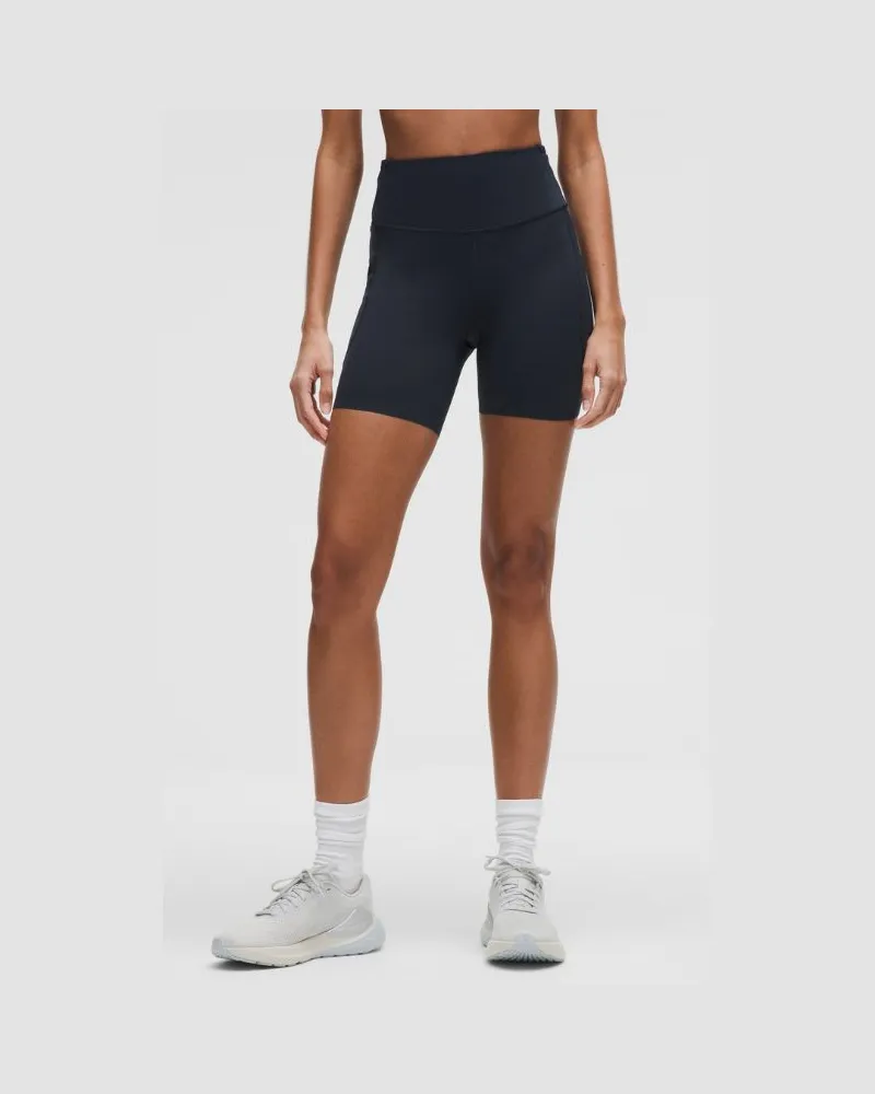 LULULEMON Fast and Free Shorts mit hohem Bund 5 Taschen für Frauen – 15 cm – Größe in True Navy True