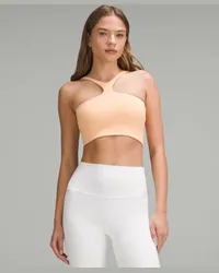 LULULEMON Bend This BH mit V-Ausschnitt und Racerback Leichter Halt A–C-Cups Peach