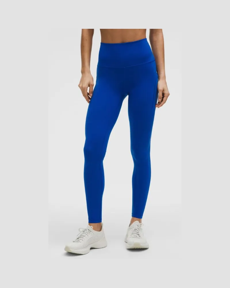 LULULEMON Wunder Train Leggings mit hohem Bund und Taschen für Frauen – 71 cm – Größe in Galactic Cobalt Galactic