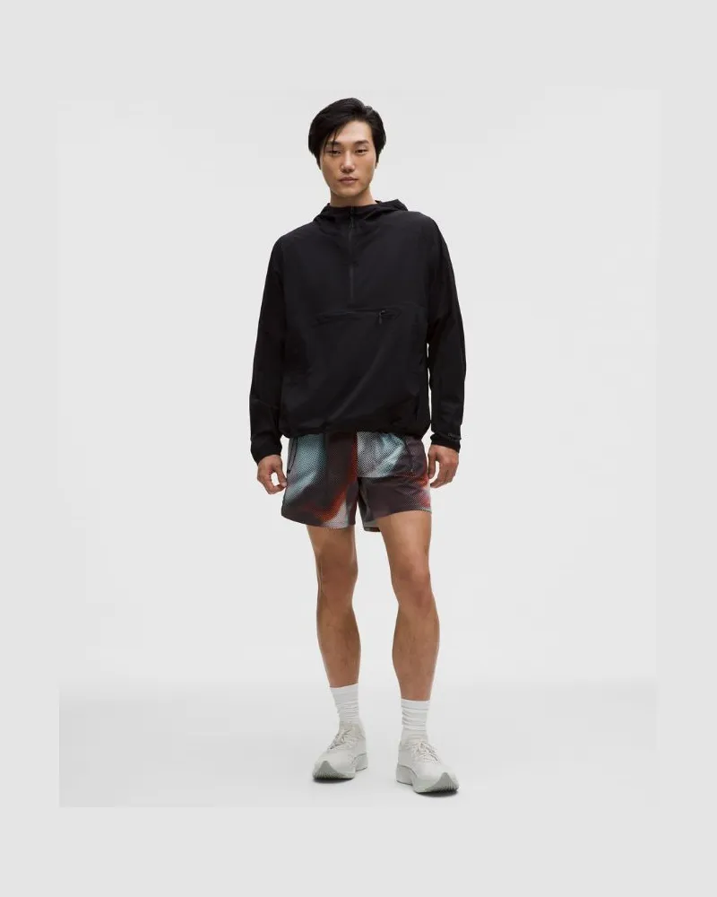 LULULEMON Mile Maker Run Crew Shorts ohne Liner aus -Stoff für Männer – 15 cm – Orange – Größe Speed