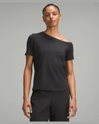 LULULEMON Schulterfreies Baumwoll-T-Shirt Black