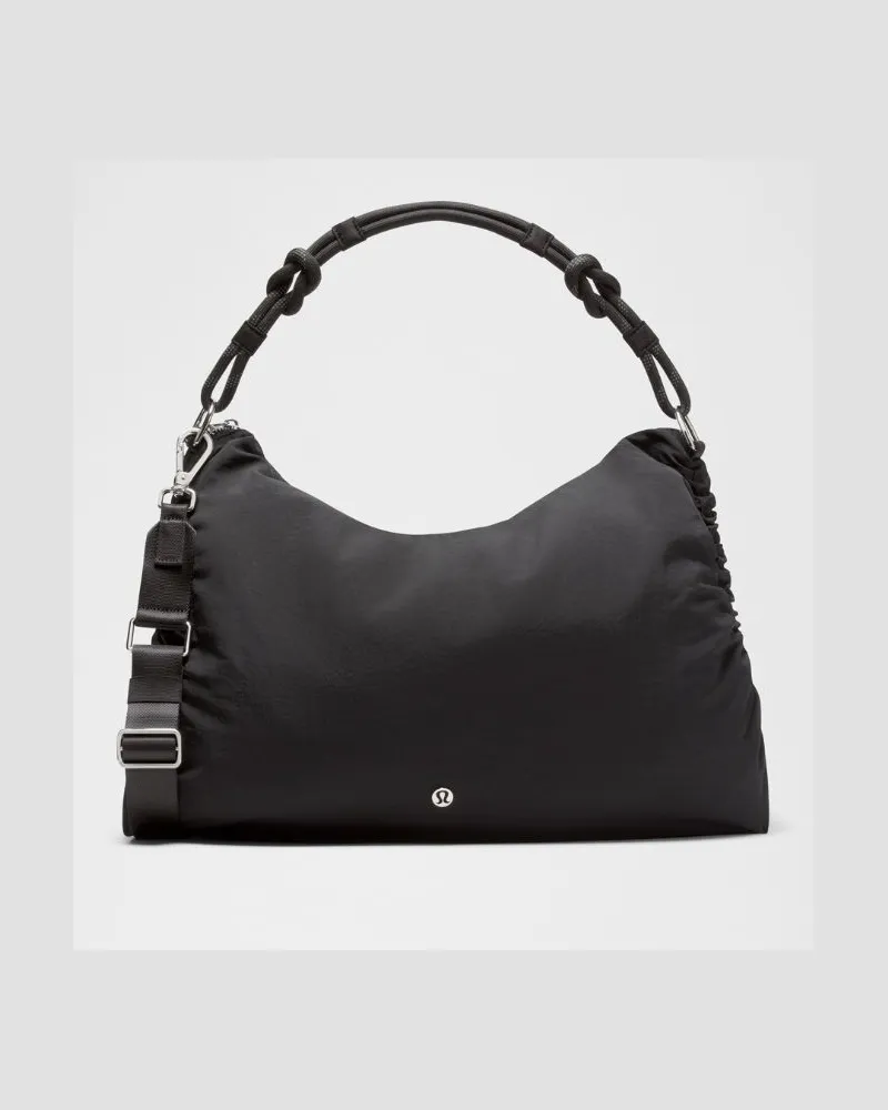 LULULEMON Wandelbare, raffbare Crossbody-Tasche Groß 16 L – Größe in Black/Silver Black