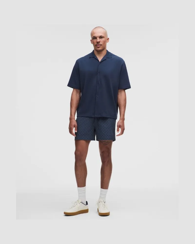 LULULEMON Badeshorts Mit Liner für Männer – 13 cm – Größe in Square Diamond Screen Navy Multi Square