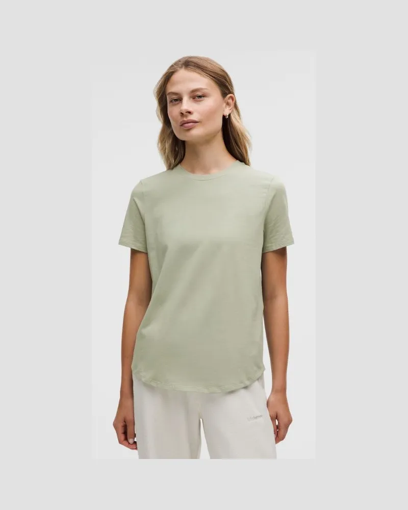 LULULEMON Love T-Shirt mit Rundhalsausschnitt für Frauen – Größe in Fog Green Fog