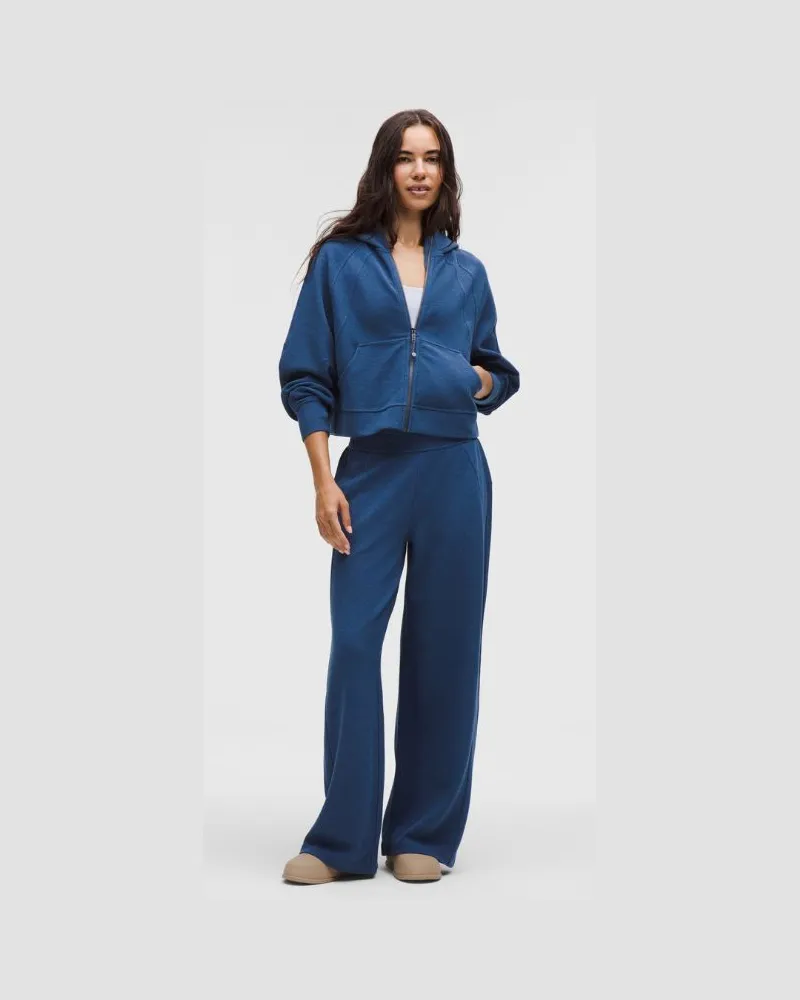 LULULEMON Scuba Hose mit mittelhohem Bund und weitem Bein Waffelmuster für Frauen – Größe in Heathered Blue Twill Heathered
