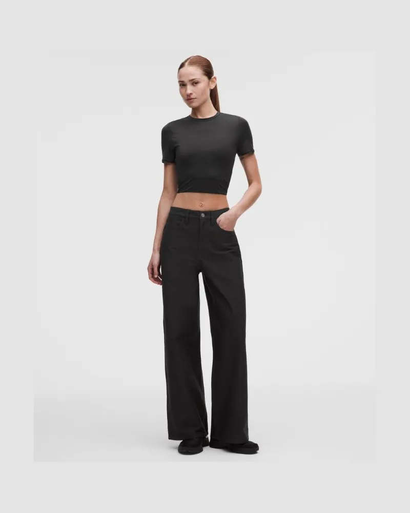 LULULEMON EasyFive Hose im Classic Fit mit mittelhohem Bund und weitem Bein Normale Länge für Frauen – Größe in Schwarz Schwarz
