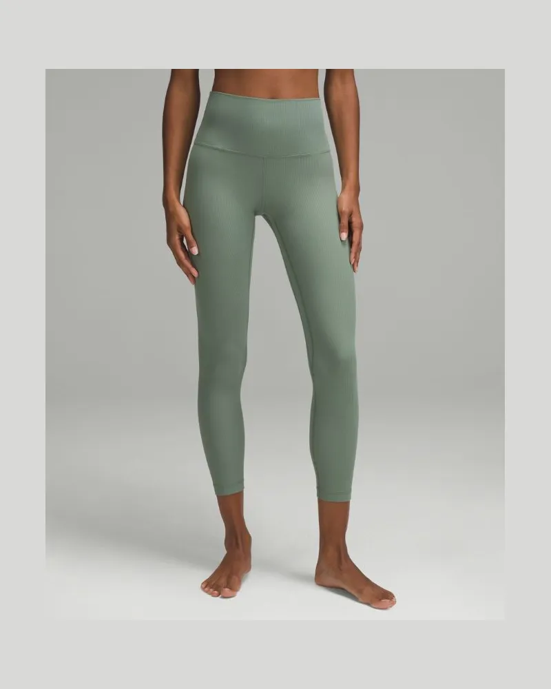 LULULEMON Align Gerippte Hose mit hohem Bund für Frauen – 63,5 cm – Größe in Grey Eucalyptus Grey