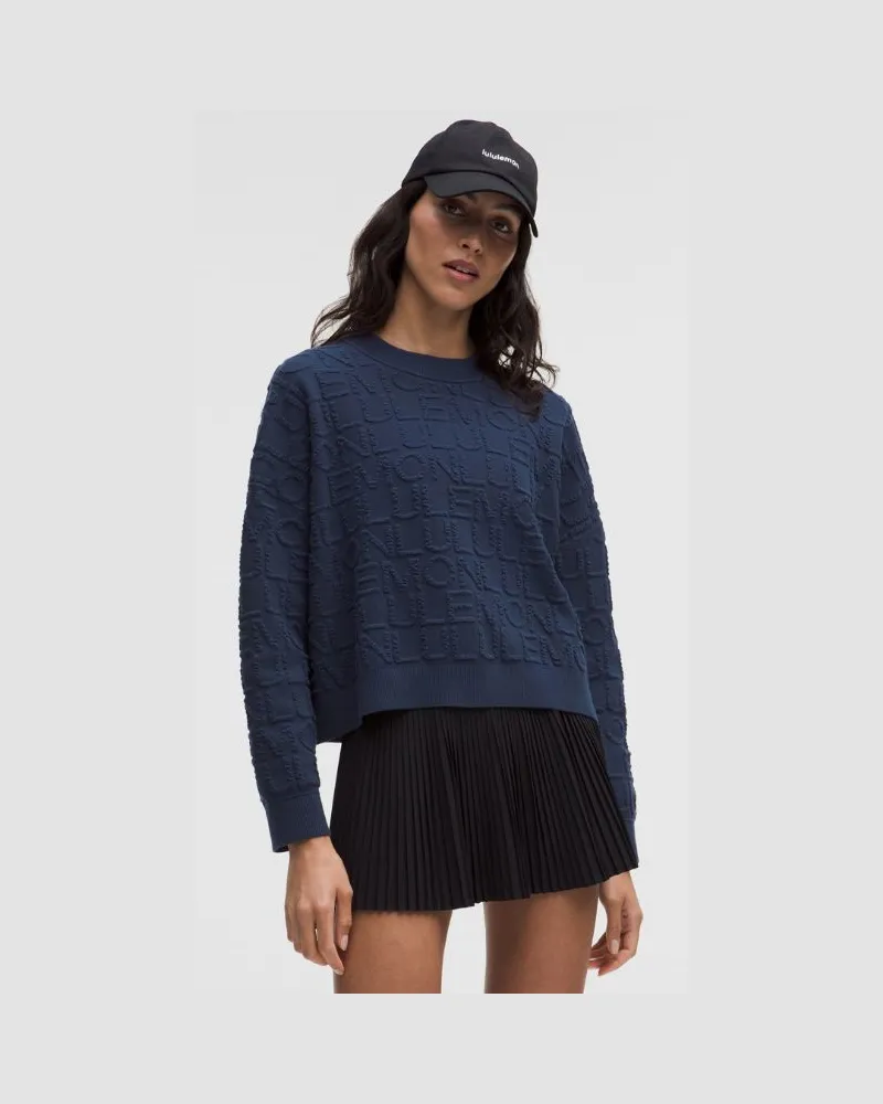 LULULEMON Pullover aus Jacquard- mit Rundhalsausschnitt für Frauen – Baumwollmischung – Größe in Club Blue Club