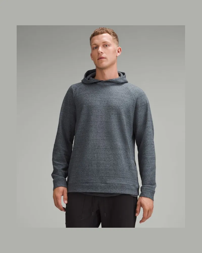 LULULEMON Strukturierter Hoodie aus doppelt gestrickter für Männer – Größe in Heathered Oil Grey/Black Heathered