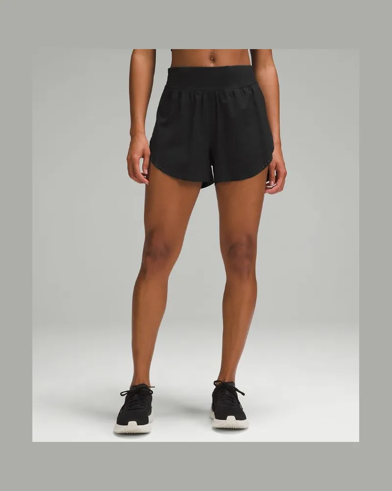 LULULEMON Fast and Free Shorts im Classic Fit und mit reflektierenden Details und hohem Bund für Frauen – 8 cm – Größe in Black Black